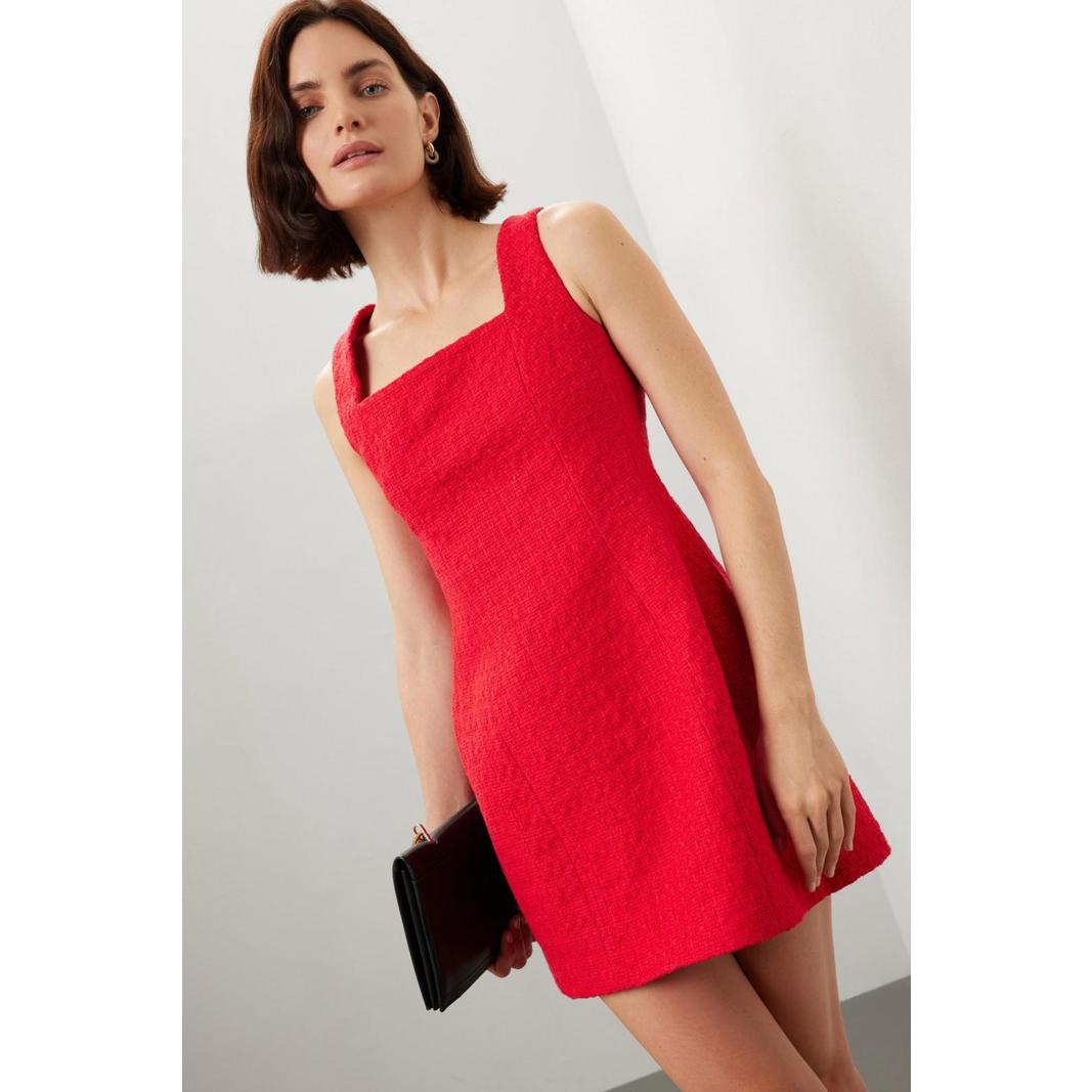 Maje Red Tweed Mini Dress Size 42